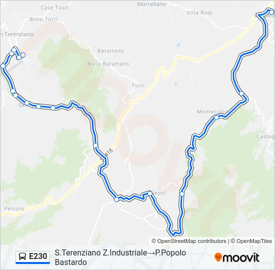 E230 Bus Line Map