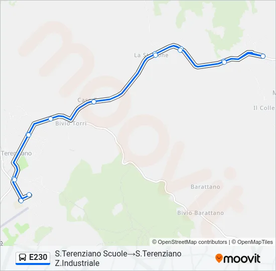 E230 Bus Line Map