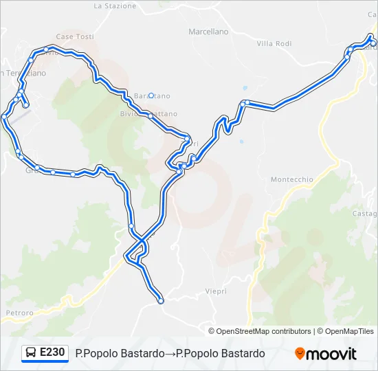 E230 Bus Line Map