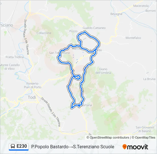 E230 Bus Line Map