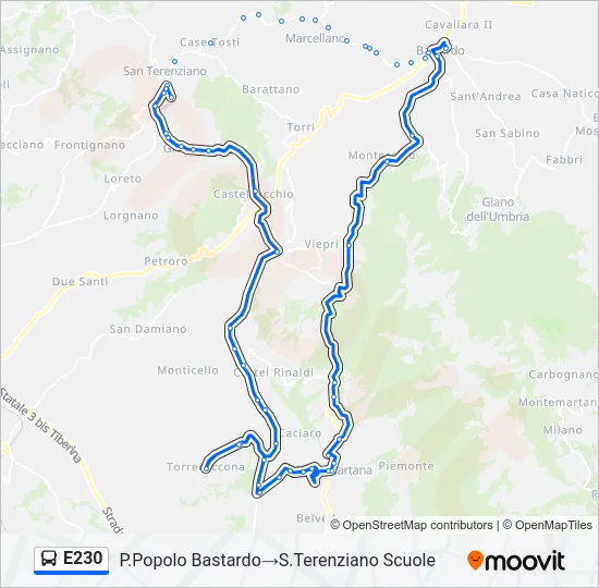 E230 Bus Line Map