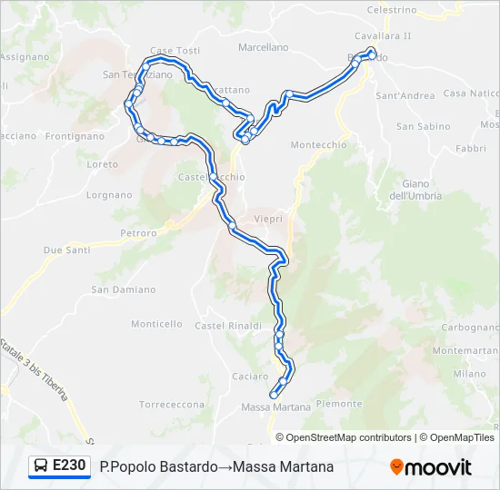 E230 Bus Line Map