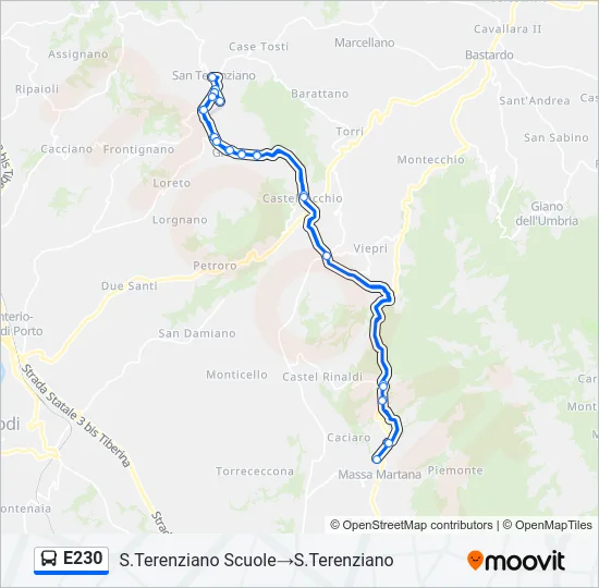 E230 Bus Line Map