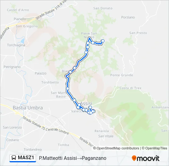 MASZ1 Bus Line Map