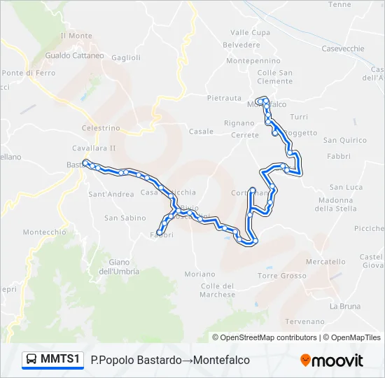 MMTS1 Bus Line Map