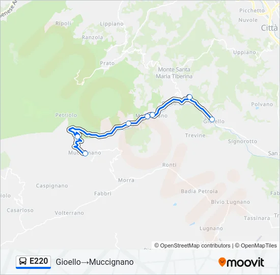 E220 Bus Line Map