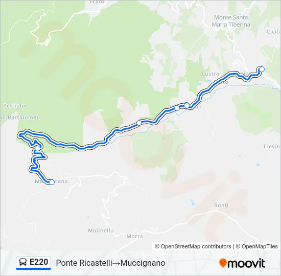 E220 Bus Line Map