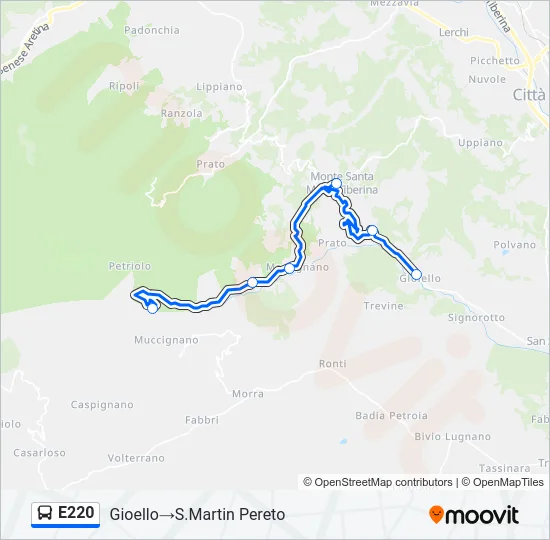E220 Bus Line Map