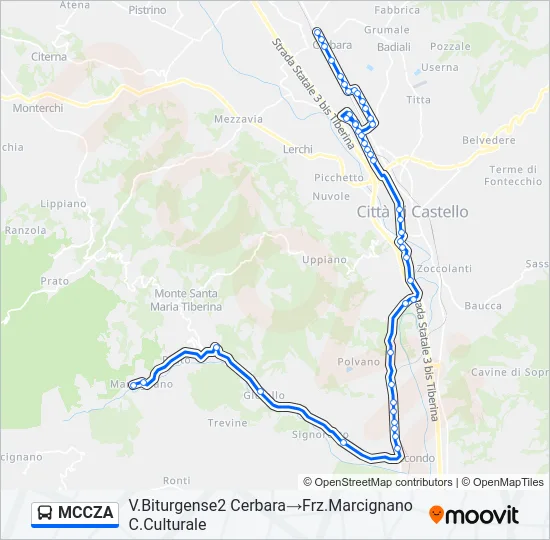 MCCZA Bus Line Map