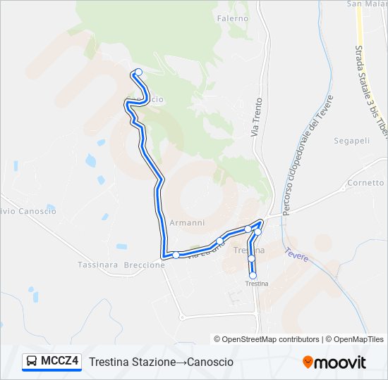 Percorso linea bus MCCZ4