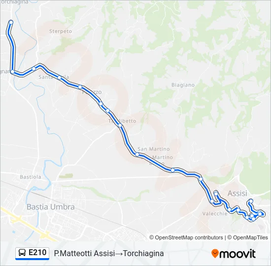 E210 Bus Line Map