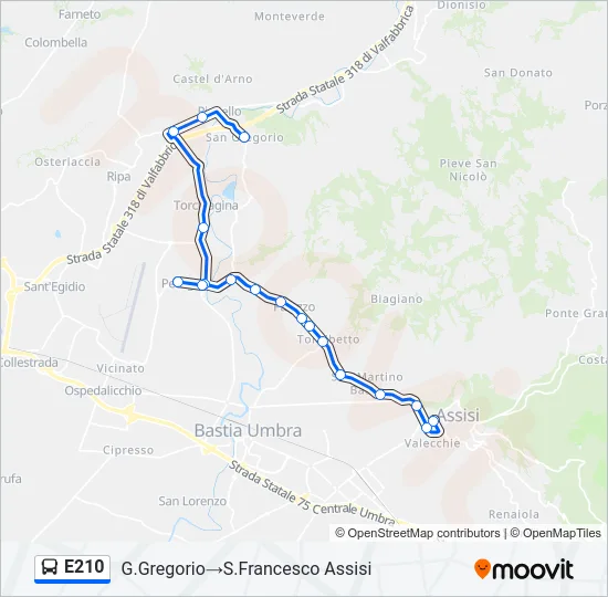 E210 Bus Line Map
