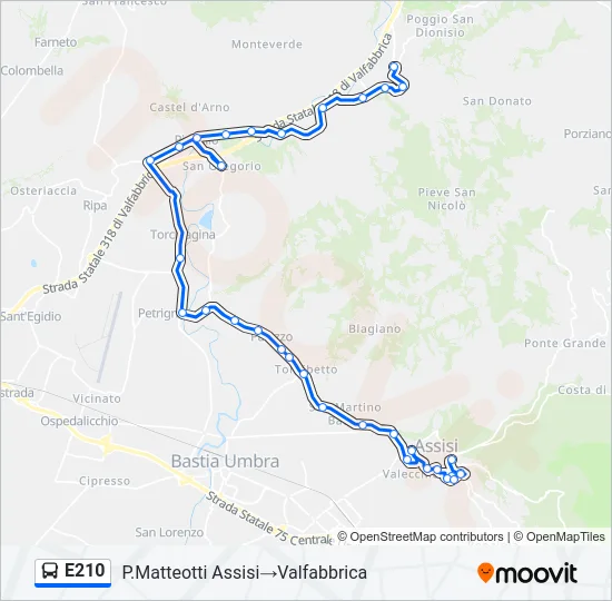 E210 Bus Line Map