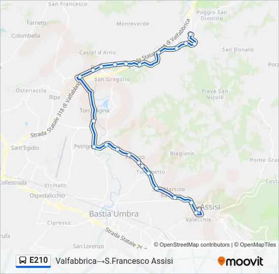 E210 Bus Line Map