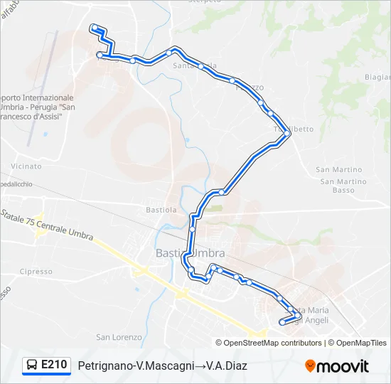 E210 Bus Line Map