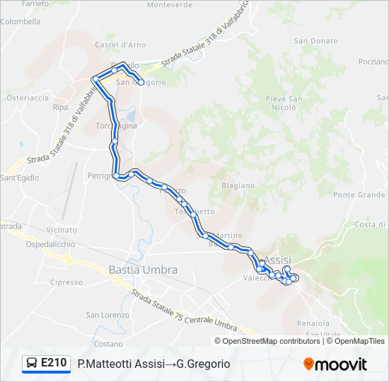 E210 Bus Line Map