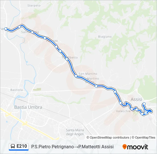 E210 Bus Line Map