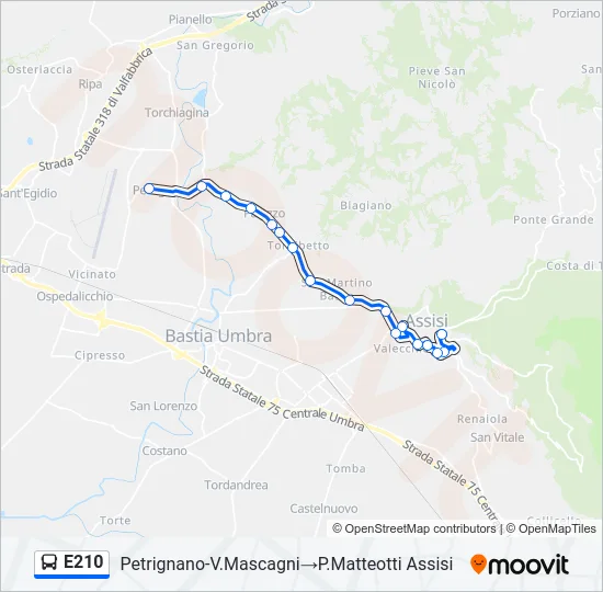 E210 Bus Line Map