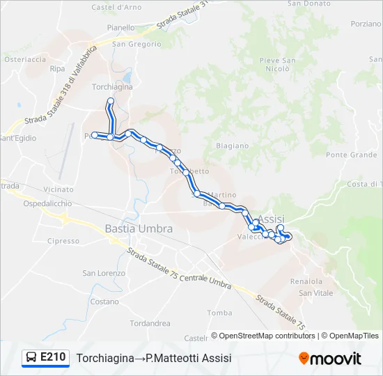 E210 Bus Line Map