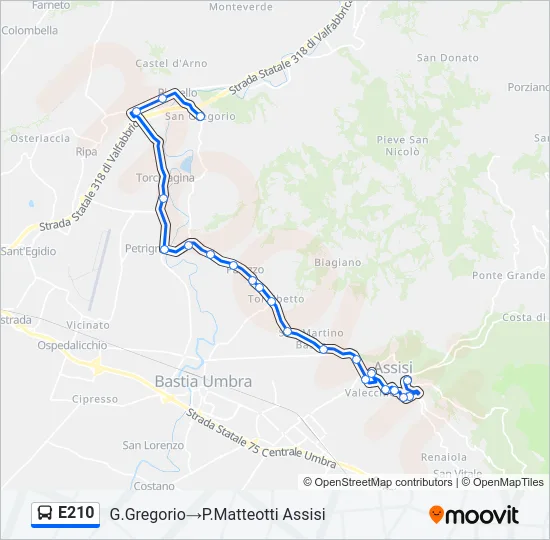 E210 Bus Line Map