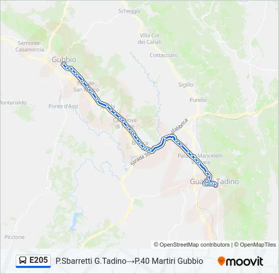 E205 Bus Line Map