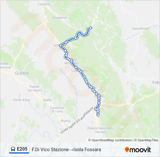 E205 Bus Line Map