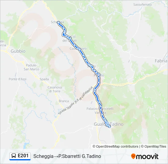 E201 Bus Line Map
