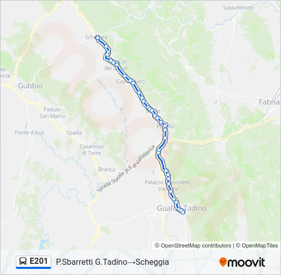 E201 Bus Line Map