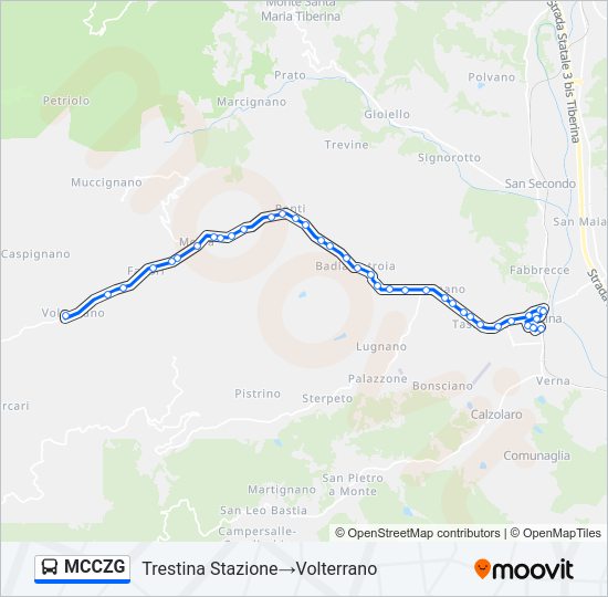 Percorso linea bus MCCZG