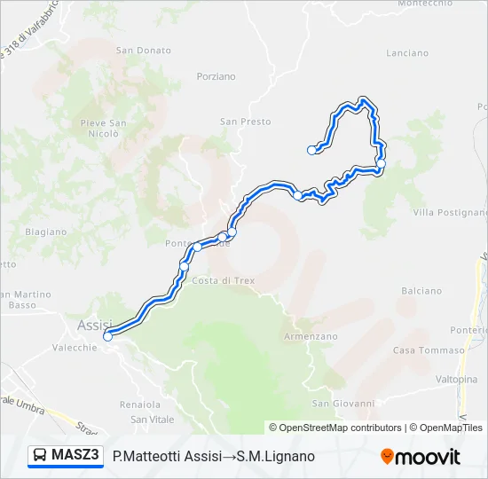MASZ3 Bus Line Map