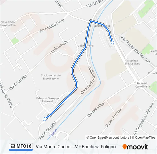MFO16 Bus Line Map