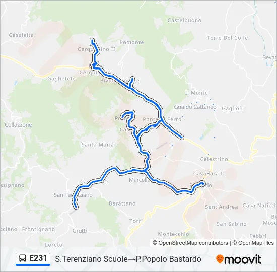 E231 Bus Line Map
