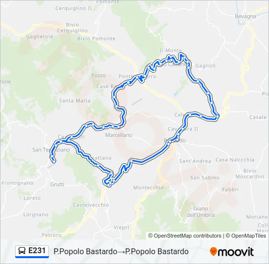 E231 Bus Line Map