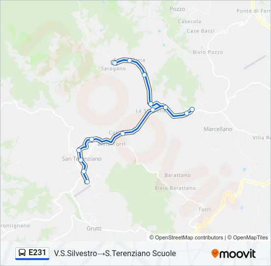 E231 Bus Line Map