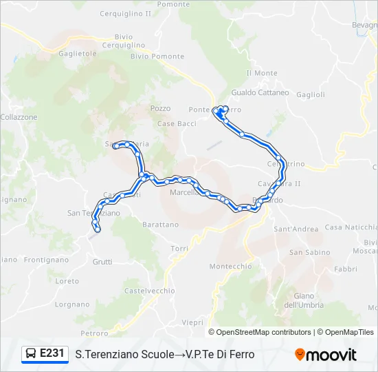 E231 Bus Line Map