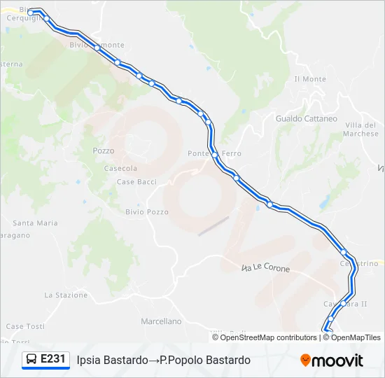 E231 Bus Line Map