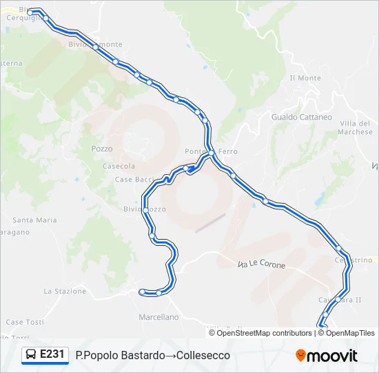 E231 Bus Line Map