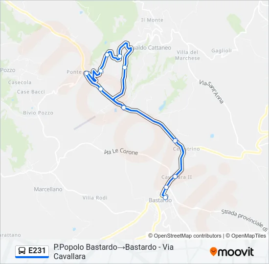 E231 Bus Line Map