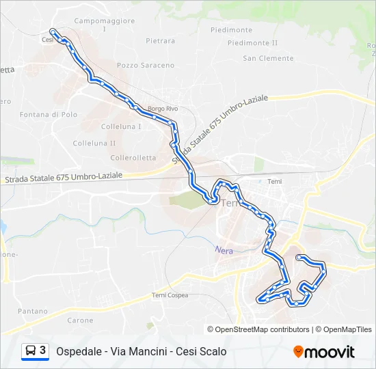3 Bus Line Map