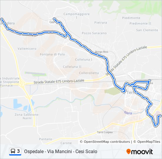 3 bus Line Map