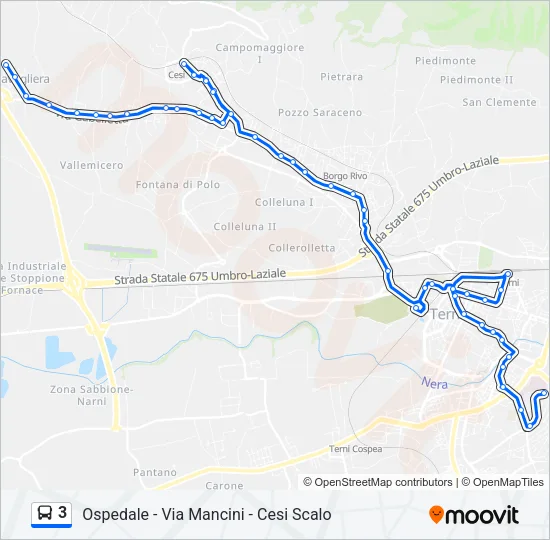 3 Bus Line Map