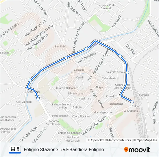 5 Bus Line Map