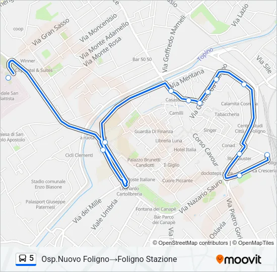 5 Bus Line Map