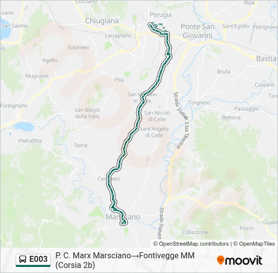 Percorso linea bus E003