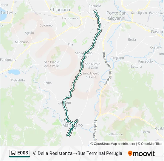 Percorso linea bus E003