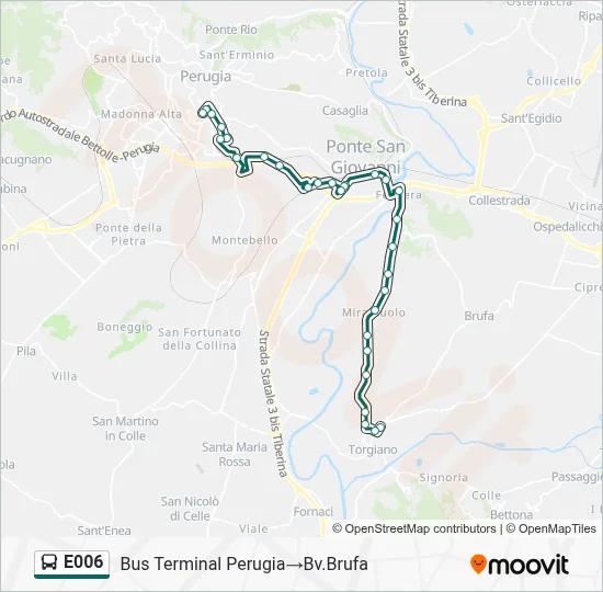 Percorso linea bus E006