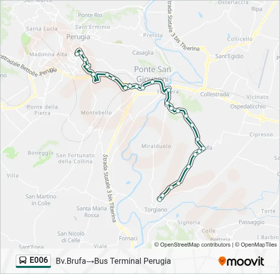 Percorso linea bus E006