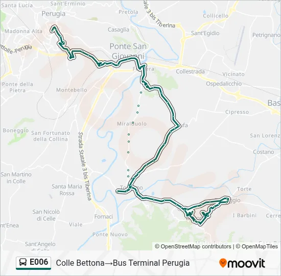 Percorso linea bus E006