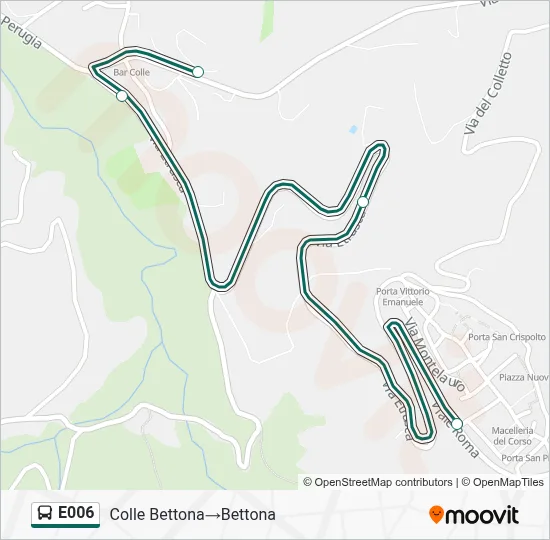 Percorso linea bus E006