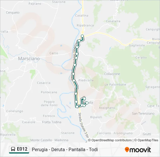 Percorso linea bus E012